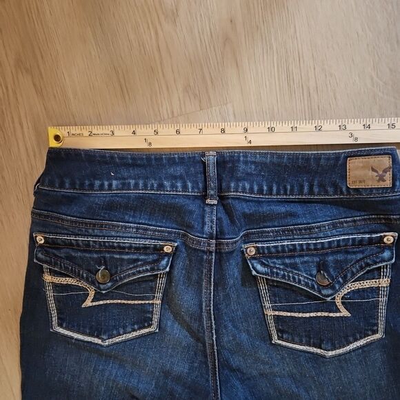 American Eagle Jeans Womens 10 Blue Artist Flare Dark Wash - Picture 9 of 12